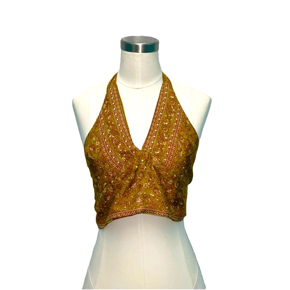 Bohemian wildflower halter top. (Reversible)